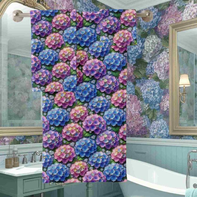 Chic Hydrangeas and Diamonds Towel Set (Creator Uploaded)