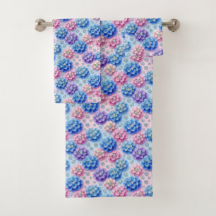 Chic Hydrangeas and Diamonds Towel Set