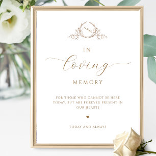 Chic In loving Memory, Monogrammed Beige Sign