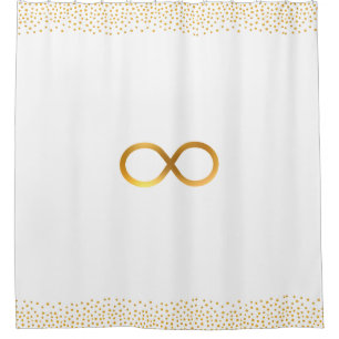 Chic Infinity Symbol & Gold Confetti on White