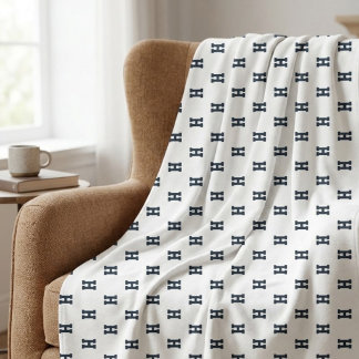 Chic Initial Monogram Personalized Blanket