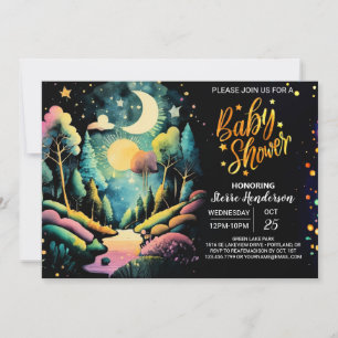 Chic Into the Woods Baby Shower Invitation