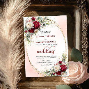 Chic Invitation de Mariage Bohème Bourguignon Flor
