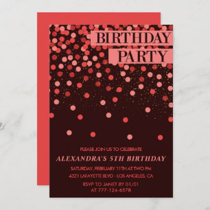 Chic invitations de 5e anniversaire Confetti