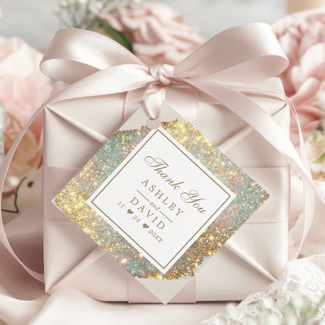 Chic Iridescent Holographic Glitter Favour Tag (Creator Uploaded)