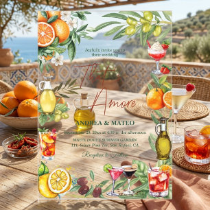 Chic Italian Citrus Cocktail Wedding Celebration  Acrylic Invitations