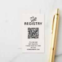 Chic Ivory Baby Shower Registry QR Code