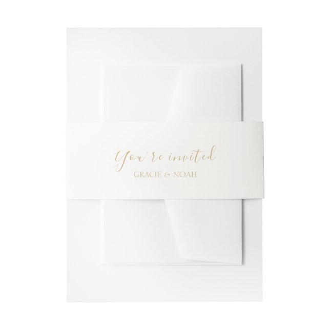 Chic Ivory | Couple Monogrammed Wedding Invitation Belly Band (Front Example)