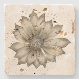 Chic Ivory Flower Stone Coaster