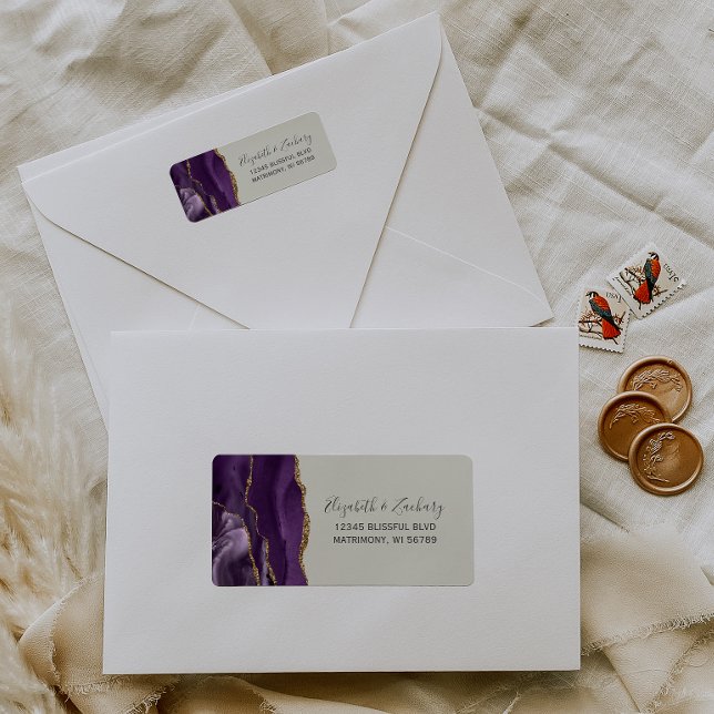 Chic Ivory Gold Wedding Return Address (Creator Uploaded)