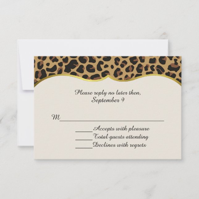 Chic Jaguar Imprimer tout usage Carte RSVP (Devant)