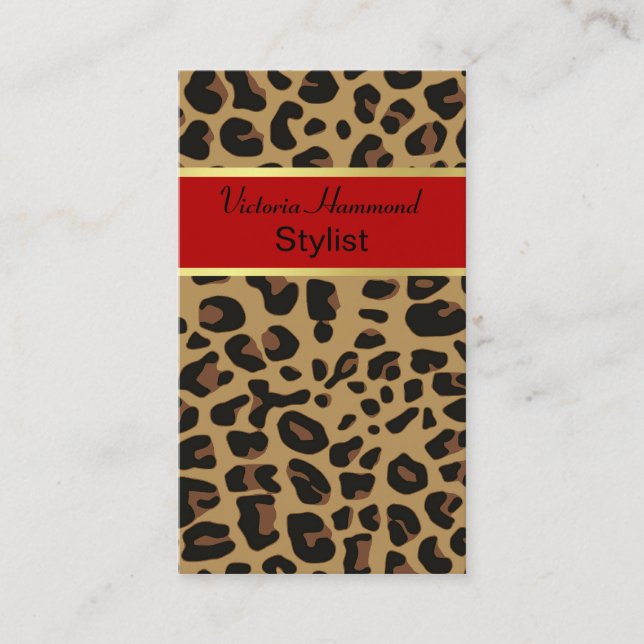 Chic Jaguar Print Business Card (Front)