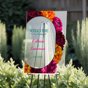 chic jaune chaud rose vert vert mariage accueil