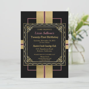 Chic Jazzy Gold Invitation