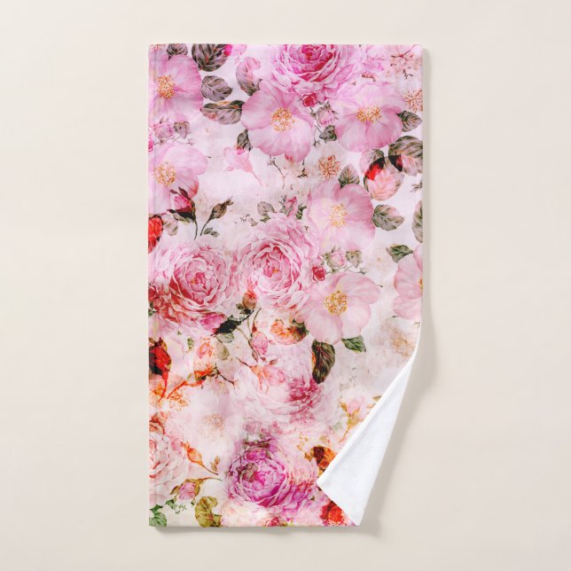 Chic Joli Push Pink Rose Floral (Serviette à main)