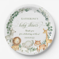 Chic Jungle Animals Greenery Neutral Baby Shower