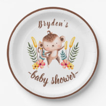 Chic Jungle Animals Greenery Neutral Baby Shower