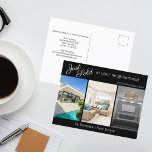 Chic Just Sold Real Estate 3 Photo Marketing Black Postcard<br><div class="desc">Showcase your sold listings on this chic black marketing postcard with grey typography. Send out these classy postcards to potential clients in your realty area. Customize with your real estate company name and contact details on the back. Draw new customers in by showing home photographs of the houses that you...</div>