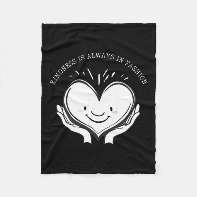 Chic Kindness Minimalist Fashion Statement Sticker Fleece Blanket (Front)
