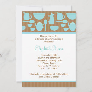 Chic Kitchen Bridal Shower Invitation (Teal)