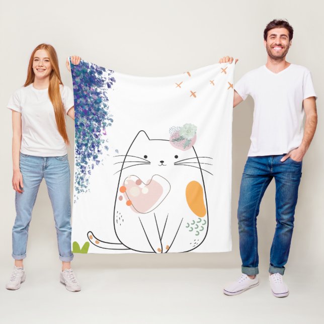 Chic Kitty Dreams Fleece Blanket (In Situ)