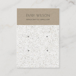 CHIC KRAFT WHITE TERRAZZO 2 EARRING DISPLAY LOGO BUSINESS CARD