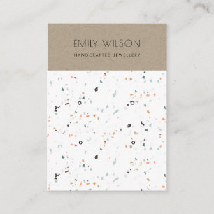 CHIC KRAFT WHITE TERRAZZO 2 EARRING DISPLAY LOGO BUSINESS CARD