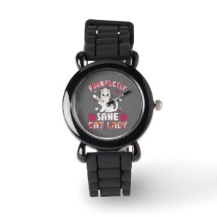 Chic Lady Cat, Purrfectly Sane Cat Lady Watch