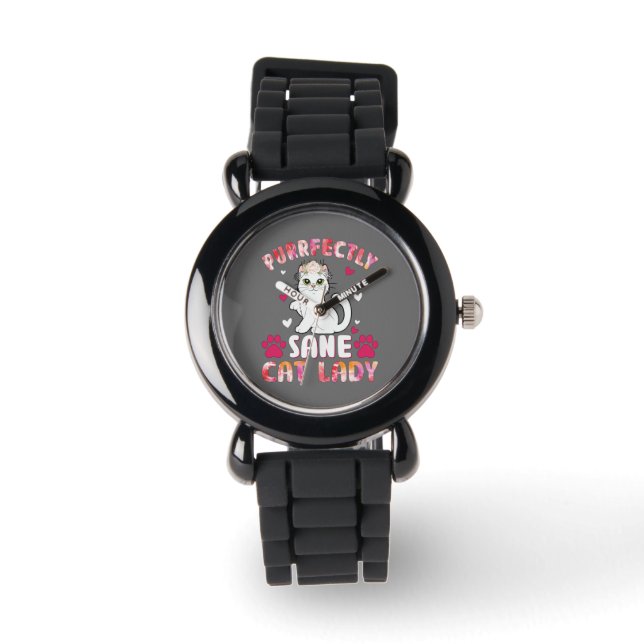 Chic Lady Cat, Purrfectly Sane Cat Lady Watch (Front)