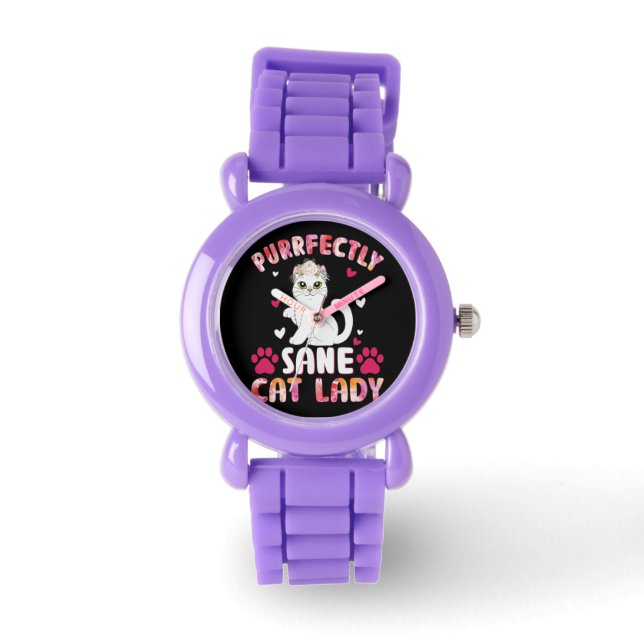 Chic Lady Cat, Purrfectly Sane Cat Lady Watch (Front)
