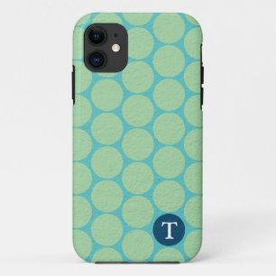Chic Large Teal Green Polka Dots iPhone 11 Case