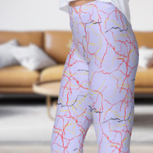 Chic Lavender Blue and Red Fracture Pattern
