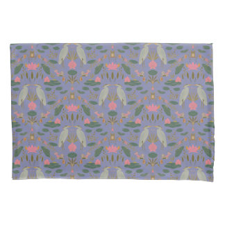 Chic lavender blue Heron Heritage Revival Pillowcase