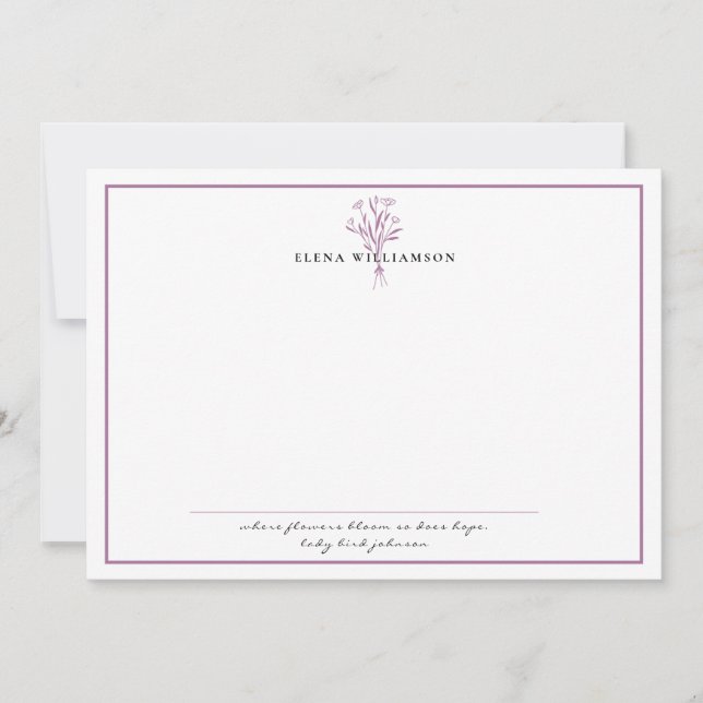 Chic Lavender Frame - Flowers & Hope Personalized Card (Front)