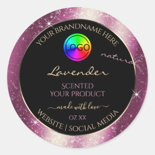 Chic Lavender Glitter Frame Product Label and Logo