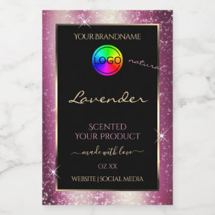 Chic Lavender Glitter Frame Product Label and Logo
