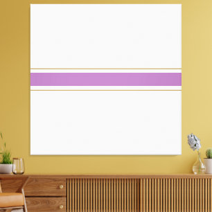 Chic Lavender Golden Brown Racing Stripes On White Canvas Print