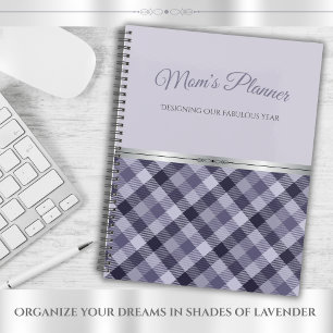 Chic Lavender Plaid Boutique Designer Style Planner