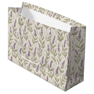 Chic Lavender Print Large Gift Bag