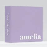 Chic Lavender Purple Monogram Binder<br><div class="desc">Chic lavender purple binder featuring your monogram name or initials in a popular large white font (you can adjust the size of the font in the design tool for shorter or longer names). Add a title or your full name on the spine in simple white typography.</div>