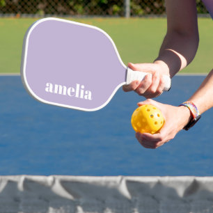 Chic Lavender Purple Monogram Pickleball Paddle