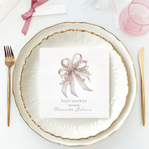 Chic Lavender Ribbon bow baby shower