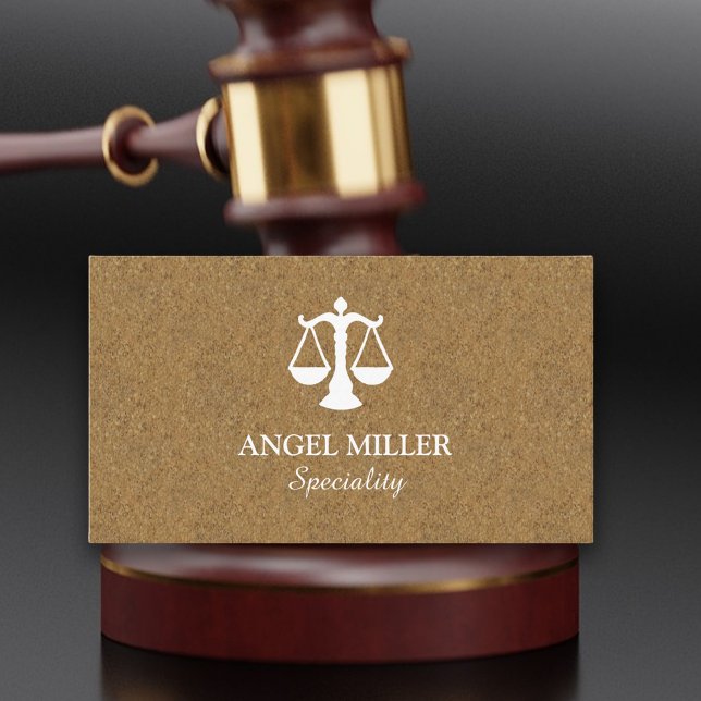 Chic lawyer cork wood business card (Chic design for attorney business card )