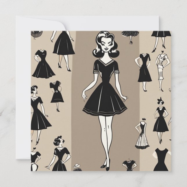 Chic LBD Card: Effortless Elegance Invitation (Front)