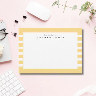 Chic Lemon and White Striped Border Card