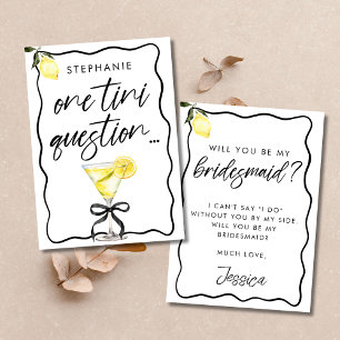 Chic Lemon Drop Martini Bridesmaid Carte de propos