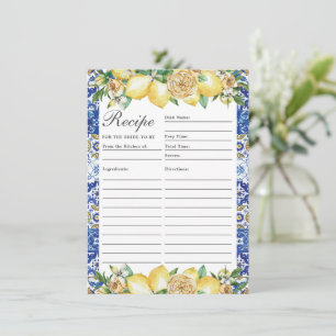 Chic Lemon Mediterranean Recipe For Bride Card 