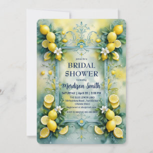 Chic Lemon Mediterranean Summer Bridal Shower   Invitation