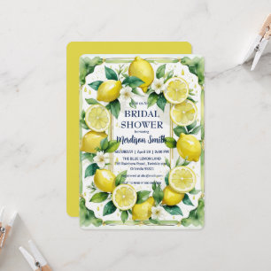 Chic Lemon Mediterranean Summer Bridal Shower Invitation