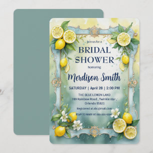 Chic Lemon Mediterranean Summer Bridal Shower   Save The Date